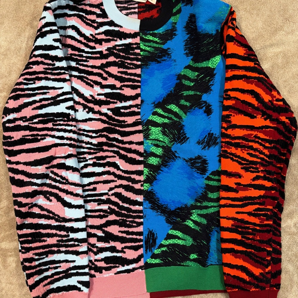 Kenzo Multicolor Animal Print Crewneck Sweater
